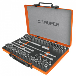 Truper Caja de Heramientas 13940, 42 Piezas, Negro/Naranja 