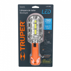 Truper Lámpara de Taller LED Recargable LAT-280, 280 Lúmenes, Naranja 