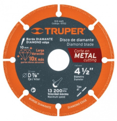 Truper Disco de Diamante DID-445, 4 1/2