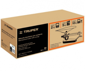 Truper Báscula Mecánica BAS-5M, 100g - 5Kg, Naranja 