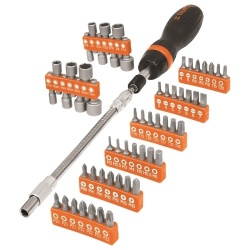 Truper Set de Desarmador de Matraca y Puntas JDM-58, 1/4