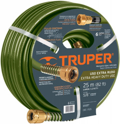 Manguera para Jardín Truper, 25 Metros, 6 Capas, Verde 