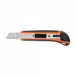 Truper Cutter Profesional Retractil, 18mm, Alma Metálica, Naranja/Gris 