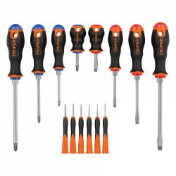 Truper Juego de Desarmadores DTJ-14B, 14 Piezas, Naranja/Negro 
