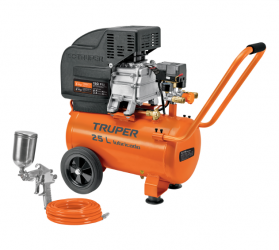 Truper Compresor de Aire Horizontal COMP-KIT25, 25L, 90psi, 3HP, 127V 