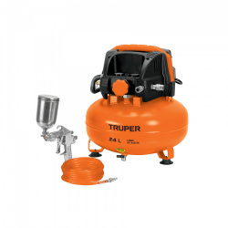 Truper Compresor de Aire Horizontal COMP-KIT24S, 24L, 135psi, 2.7HP, 127V 