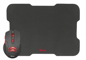 Mouse Gamer Trust Óptico Ziva + Mousepad, Alámbrico, USB, 3000DPI, Negro/Rojo 