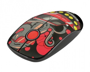 Mouse Trust Óptico Sketch, Inalámbrico, USB, 1600DPI, Rojo/Negro 