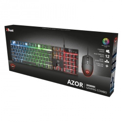 Kit de Teclado y Mouse Trust GXT 838 Azor, Alámbrico, USB, Negro (Español) 
