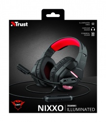 Trust Audífonos Gamer GXT 448 Nixxo para Laptop/PC, Alámbrico, 2.3 Metros, 3.5mm/USB, Negro/Rojo 
