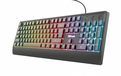 Teclado Gamer Trust Ziva Gaming Rainbow LED RGB, Alámbrico, Negro (Español) 
