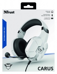 Trust Audífonos Gamer GXT 323W Carus para PS4/PS5/Xbox One/Xbox Series X|S/Nintendo Switch, Alámbrico, 3.5mm, Blanco 
