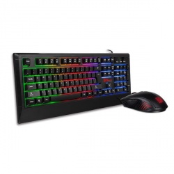 Kit Gamer de Teclado y Mouse Tt eSPORTS Challenger Combo RGB, Alámbrico, USB, Negro (Español) 