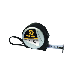 Flexómetro Tulmex 93008M, 8 Metros, 1.2cm, Plata/Negro 