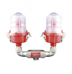 TWR Lámpara de Obstrucción de Doble LED  Roja, Luz Fija Tipo L-810, 120 - 240V 