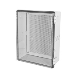 txPRO Gabinete NEMA de Plástico con Cubierta Transparente para Interior/Exterior, 35 x 45cm, Gris 