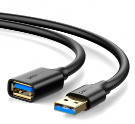 Ugreen Cable USB A Macho - USB A Hembra, 2 Metros, Negro 