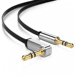 Ugreen Cable AUX 3.5mm Macho - 3.5mm Macho en L, 50cm, Negro 