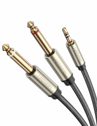 Cable de Audio Premium de 3.5 mm a 6.35mm / Blindaje Interior Múltiple / Transferencia de Audio sin Pérdidas / 5 Metros / Caja de Aleación de Zinc / Amplia Compatibilidad. 