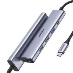 Ugreen Hub USB-C 3.0, 2x USB 2.0, 1x HDMI, 5 Gbit/s, Gris 