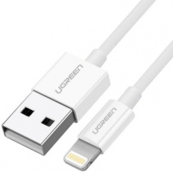 Ugreen Cable Certificado MFi Lightning Macho - USB A Macho, 1 Metro, Blanco, para iPhone 