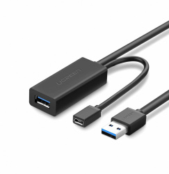 Ugreen Cable Extensión USB 3.2 Macho - USB 3.0/Micro-USB Hembra, 5 Metros, Negro 