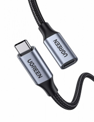 Ugreen Cable USB-C Macho - USB-C Hembra, 1 Metro, Gris 