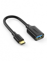 Ugreen Adaptador USB C Macho - USB 3.0 Hembra, Negro 