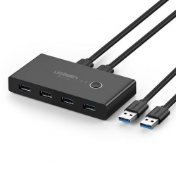 Ugreen Hub 2x USB A 3.2 Macho - 4x USB A 3.0 Hembra, 5000Mbit/s, Negro 