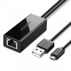 Ugreen Adaptador de Red USB 30985, Alámbrico, 10,100Mbit/s, Negro, para Chromecast 