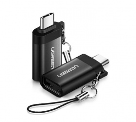 Ugreen Adaptador USB C Macho - USB A Hembra, Negro 