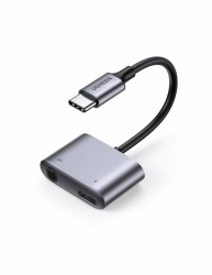 Ugreen Adaptador USB-C Macho - USB-C/3.5mm Hembra, Gris 