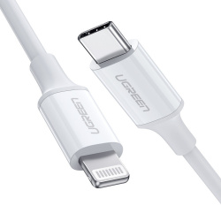 Ugreen Cable USB-C Macho - Lightning Macho, 1.5 Metros, Blanco 