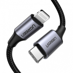 Ugreen Cable USB-C Macho - Lightning Macho, 1 Metro, Negro 