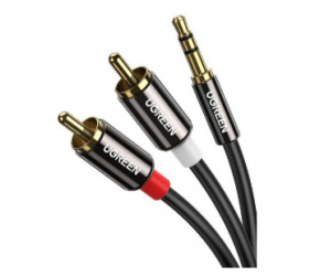 Ugreen Cable AUX 3.5mm Macho - RCA Macho, 10 Metros, Negro 