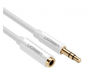 Ugreen Cable AUX 3.5mm Macho - 3.5mm Hembra, 1 Metro, Negro 