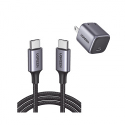 Ugreen Cargador de Pared Nexode, 20W, 1x USB-C, Gris - Incluye Cable de 1 Metro 