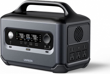Ugreen Estación de Carga PowerRoam 600, 600W, 680Wh, 2x USB-C/USB-A, 3x Salidas DC, 5x Salidas AC, Negro/Gris 