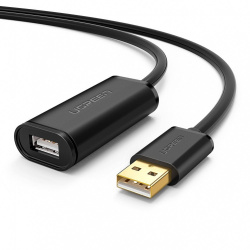 Ugreen Cable USB-A Macho - USB-A Hembra, 5 Metros, Negro 