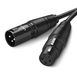 Ugreen Cable Extensión para Micrófono XLR Macho - XLR Hembra, 5 Metros, Negro 