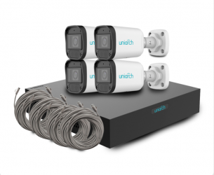 Uniarch Kit de Vigilancia KIT-IPC-B122-APF28K-1NVR-104S3-P4-ECO de 4 Cámaras IP Bullet WiFi con Grabadora de 4 Canales 