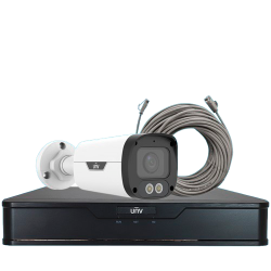 Uniview Kit de Vigilancia Owlview de 1 Cámaras IP Bullet con Grabadora de 4 Canales 