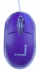 Mouse Urban Factory Óptico Krystal, Alámbrico, USB, 800DPI, Púrpura 