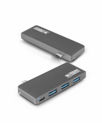 Urban Factory Hub USB 3.2  Macho - 3x USB 3.2 Hembra, 5000Mbit/s, Negro 