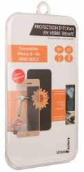Urban Factory Protector de Pantalla para iPhone 6/6s, Oro Rosado/Transparente 