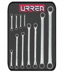 Urrea Juego de Llaves de Estrías Métricas, 15°, 11 Piezas, Cromado 