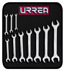 Urrea Juego de Llaves Españolas Pulido, 10 Piezas, Acero 