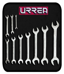 Urrea Juego de Llaves Españolas Pulido Espejo 3000D, 10 Piezas, Plata 