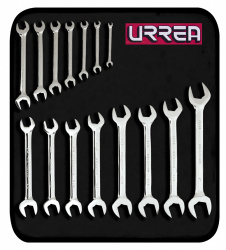 Urrea Juego de Llaves Españolas Pulido Espejo 3000G, 15 Piezas, Plata 