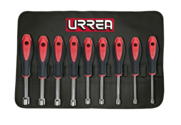 Urrea Juego de Desarmadores de Caja Métricos 8200M, 9 Piezas, Negro/Rojo 